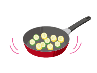 ズッキーニを加熱調理